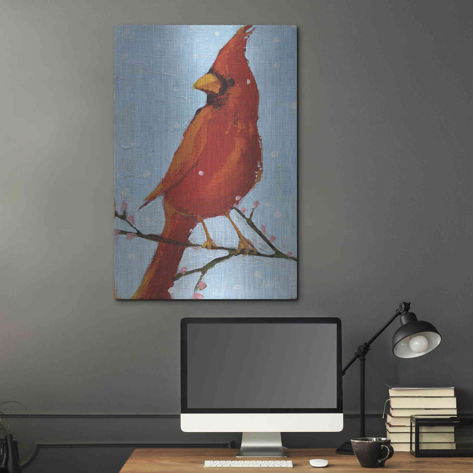 Luxe Metal Art 'Cardinal II' by Phyllis Adams, Metal Wall Art,24x36