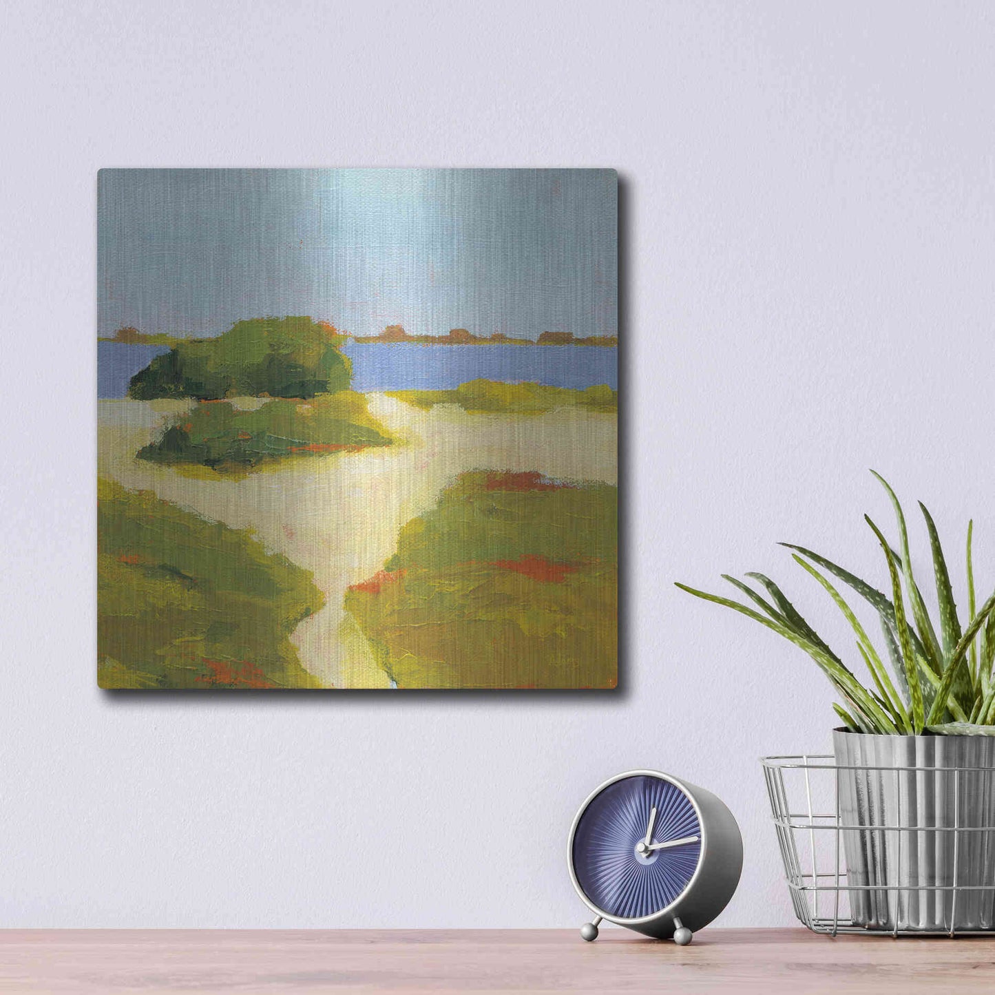 Luxe Metal Art 'Path to the Beach' by Phyllis Adams, Metal Wall Art,12x12