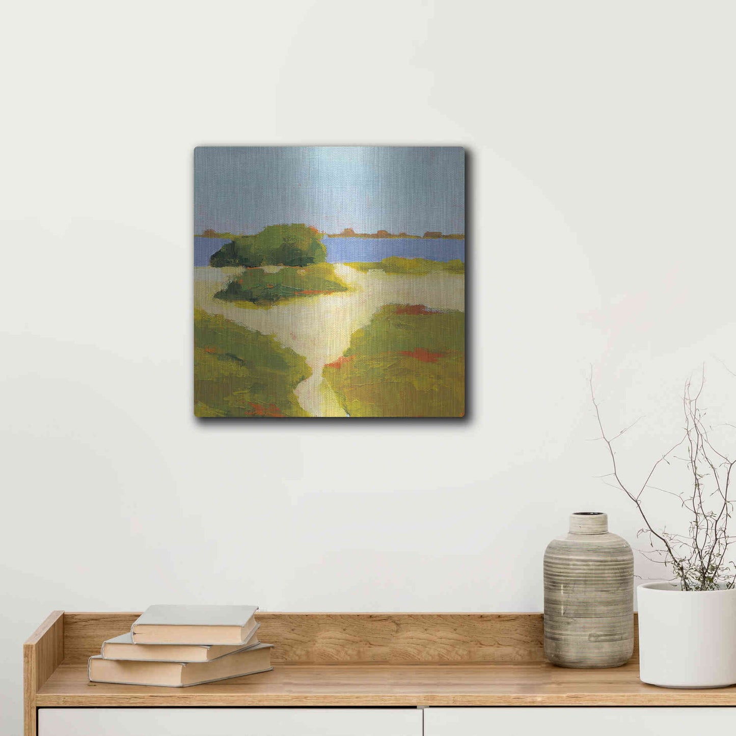 Luxe Metal Art 'Path to the Beach' by Phyllis Adams, Metal Wall Art,12x12