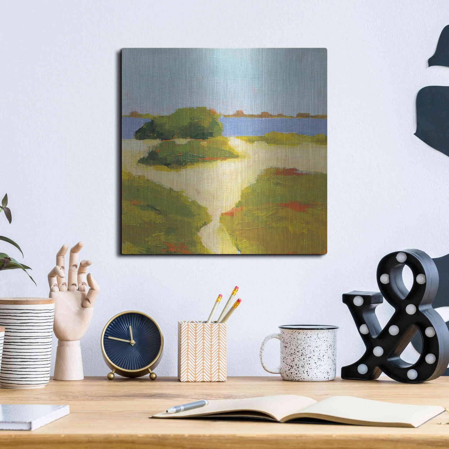 Luxe Metal Art 'Path to the Beach' by Phyllis Adams, Metal Wall Art,12x12