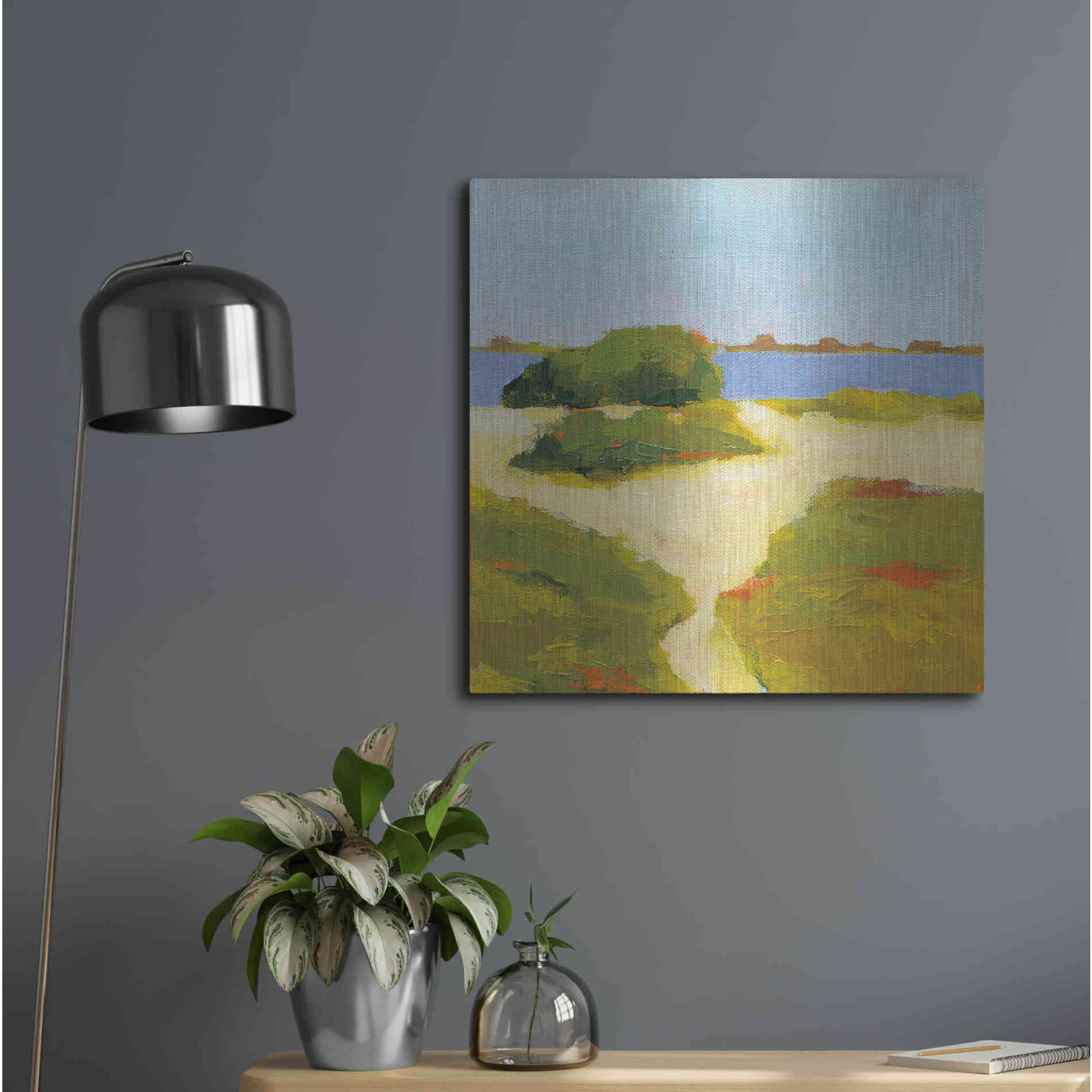 Luxe Metal Art 'Path to the Beach' by Phyllis Adams, Metal Wall Art,24x24