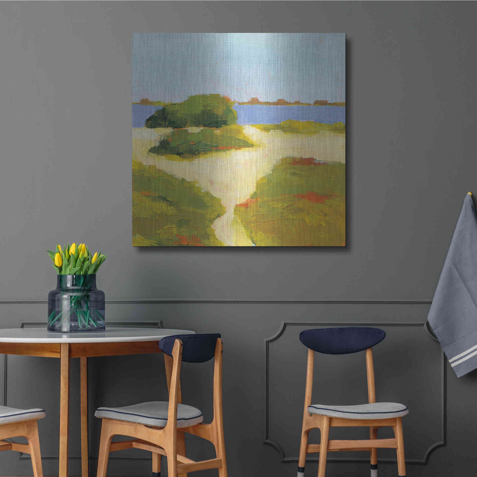 Luxe Metal Art 'Path to the Beach' by Phyllis Adams, Metal Wall Art,36x36