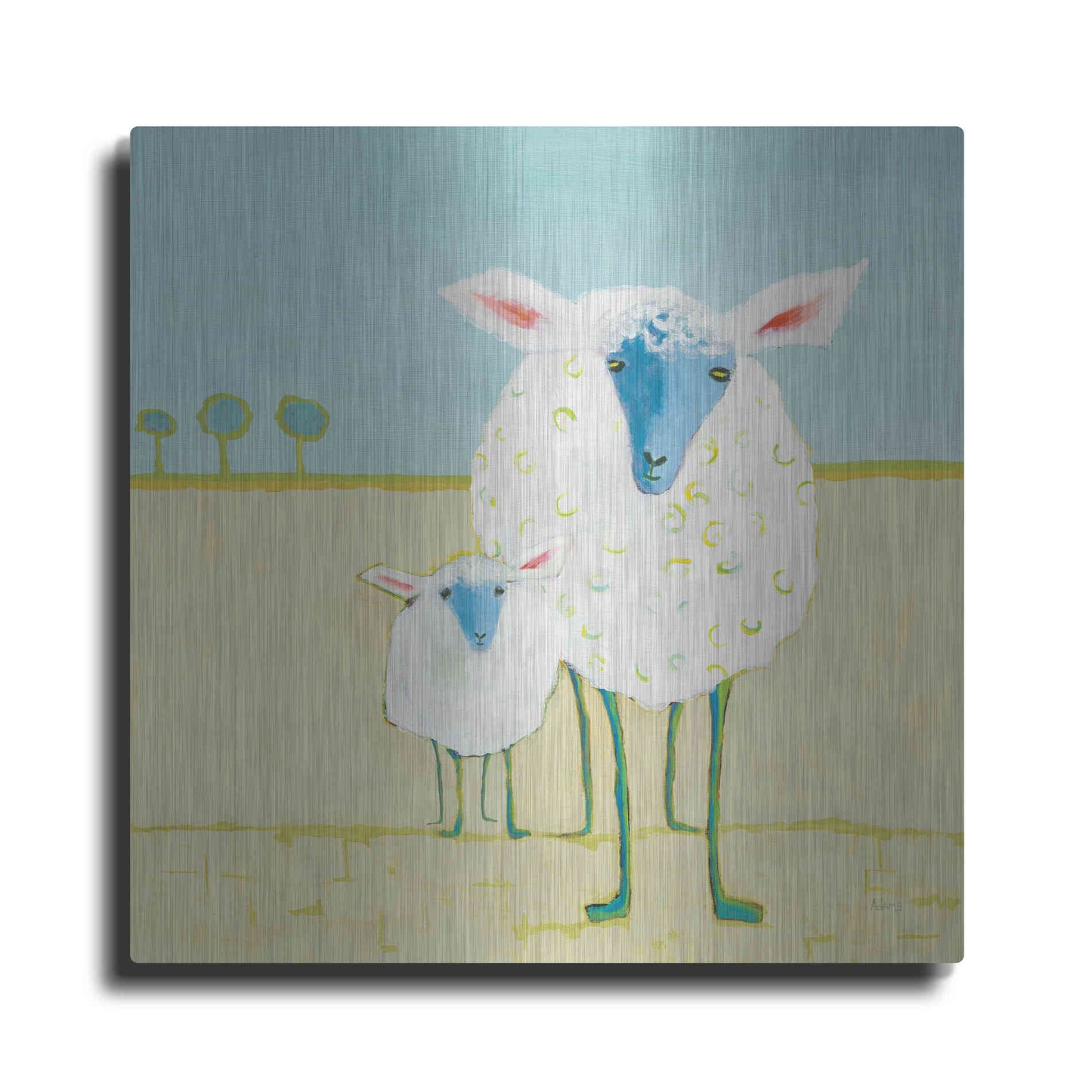 Luxe Metal Art 'Colorful Sheep' by Phyllis Adams, Metal Wall Art