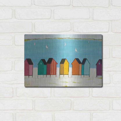 Luxe Metal Art 'Cabanas I' by Phyllis Adams, Metal Wall Art,16x12