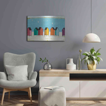 Luxe Metal Art 'Cabanas I' by Phyllis Adams, Metal Wall Art,24x16