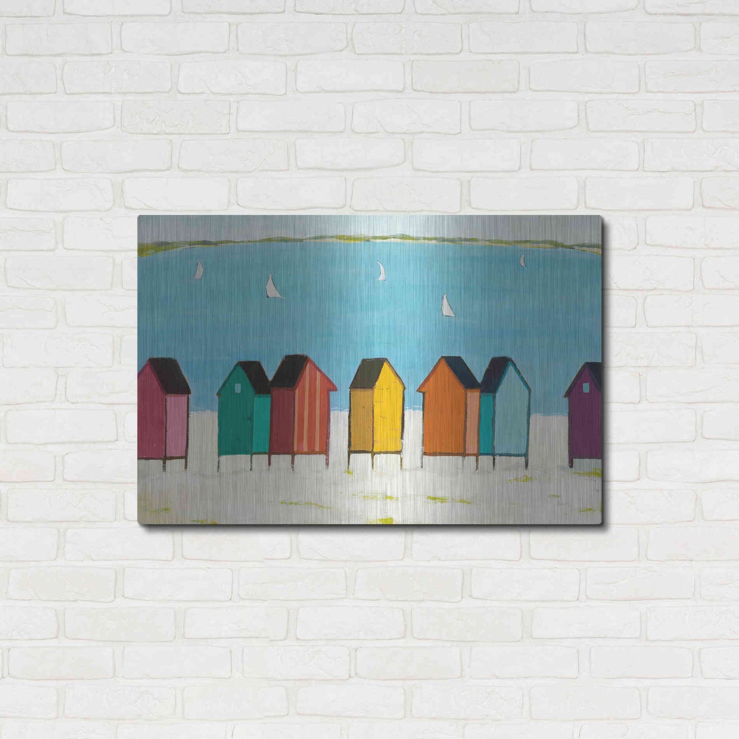 Luxe Metal Art 'Cabanas I' by Phyllis Adams, Metal Wall Art,36x24