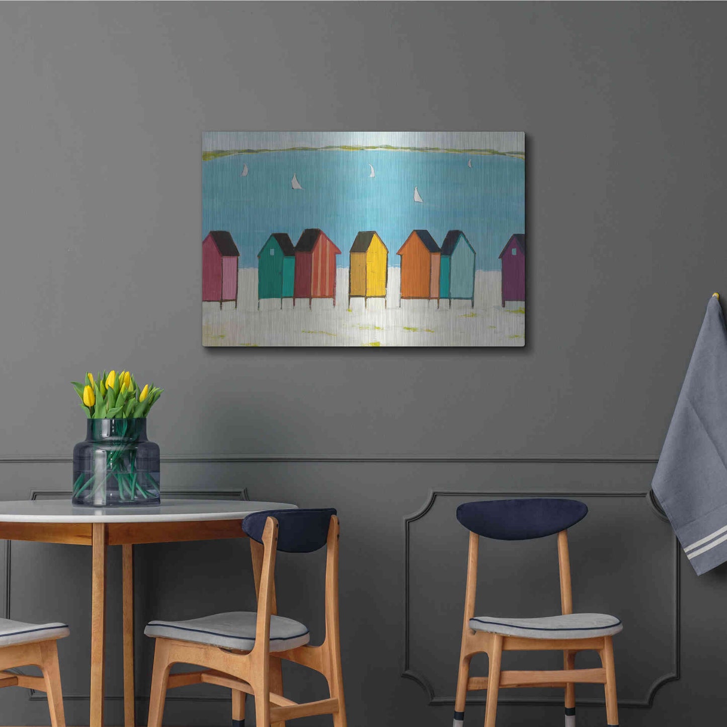 Luxe Metal Art 'Cabanas I' by Phyllis Adams, Metal Wall Art,36x24