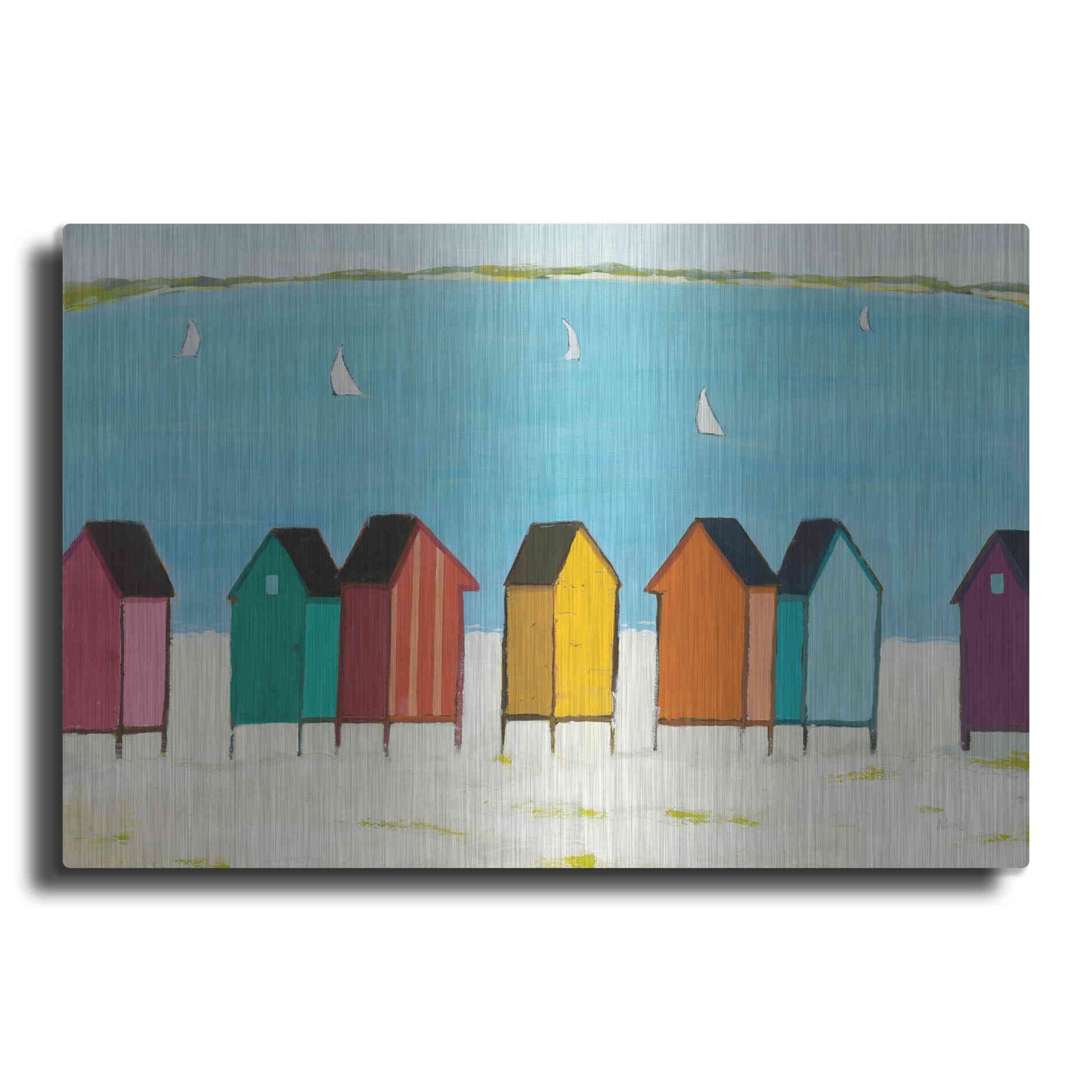 Luxe Metal Art 'Cabanas I' by Phyllis Adams, Metal Wall Art