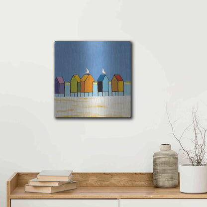 Luxe Metal Art 'Cabanas II' by Phyllis Adams, Metal Wall Art,12x12