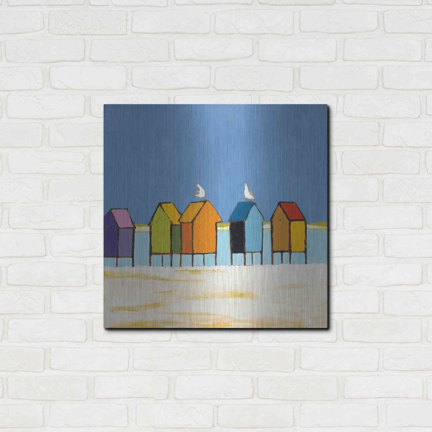 Luxe Metal Art 'Cabanas II' by Phyllis Adams, Metal Wall Art,24x24