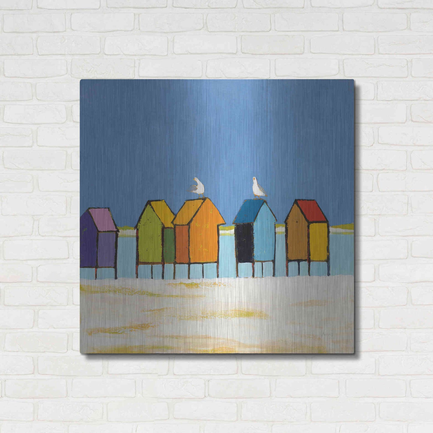 Luxe Metal Art 'Cabanas II' by Phyllis Adams, Metal Wall Art,36x36