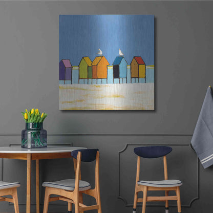 Luxe Metal Art 'Cabanas II' by Phyllis Adams, Metal Wall Art,36x36