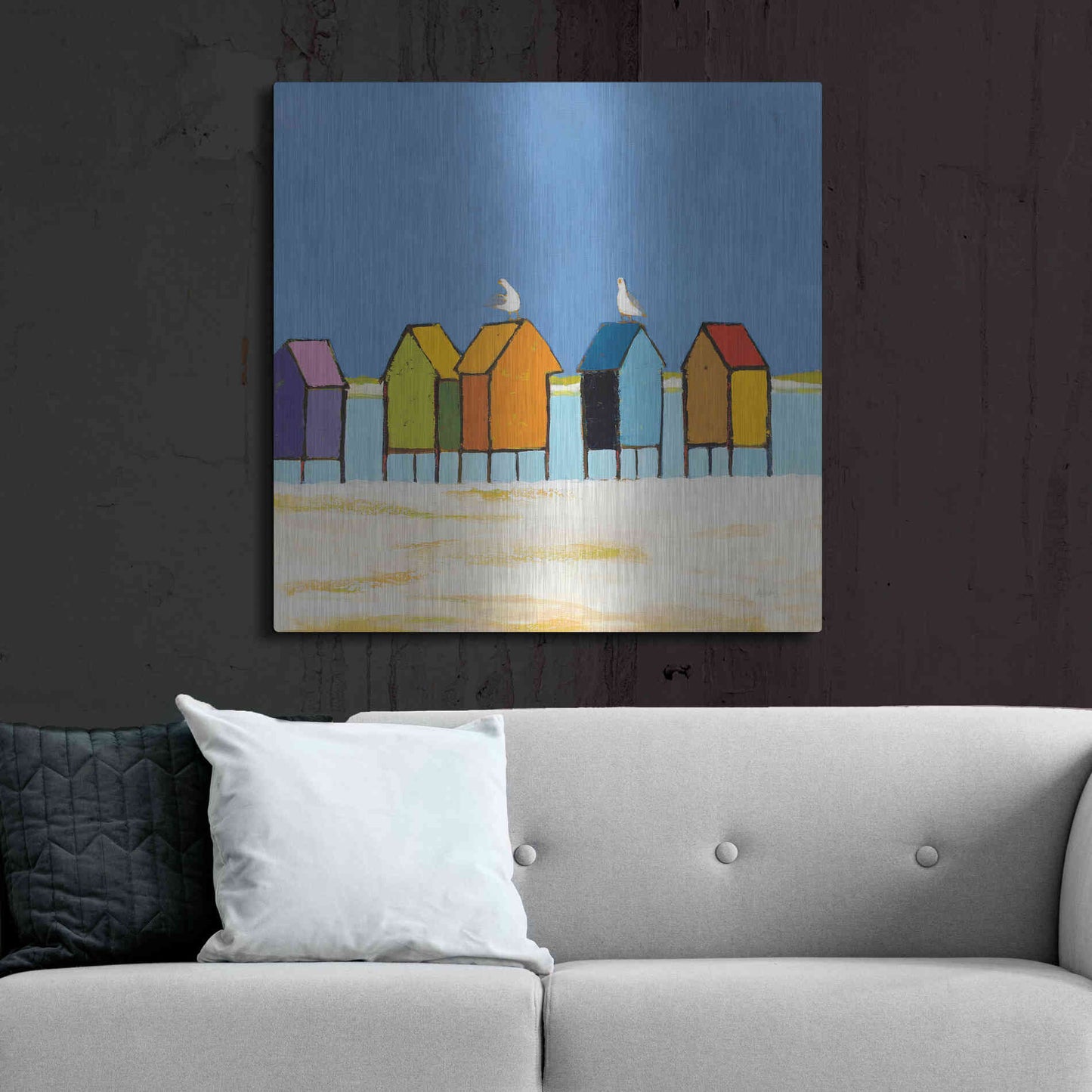 Luxe Metal Art 'Cabanas II' by Phyllis Adams, Metal Wall Art,36x36