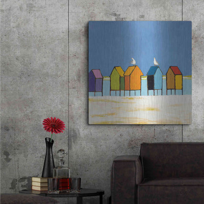 Luxe Metal Art 'Cabanas II' by Phyllis Adams, Metal Wall Art,36x36