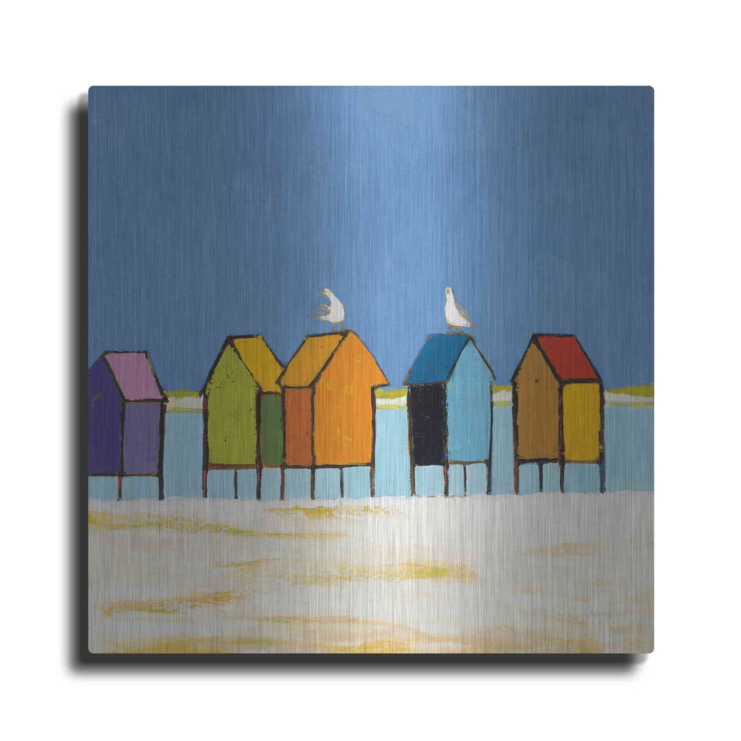 Luxe Metal Art 'Cabanas II' by Phyllis Adams, Metal Wall Art