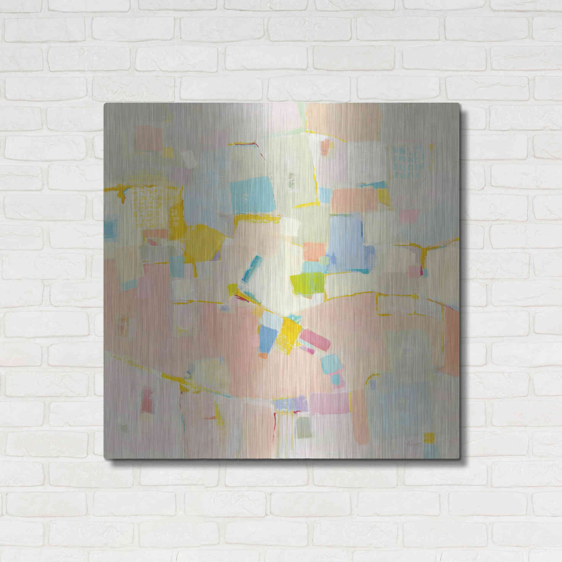 Luxe Metal Art 'Block Party' by Phyllis Adams, Metal Wall Art,36x36