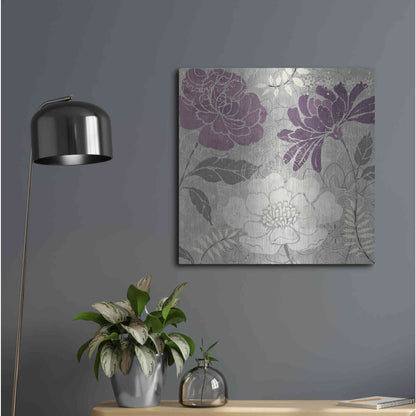 Luxe Metal Art 'Morning Tones Purple II' by Daphne Brissonet, Metal Wall Art,24x24