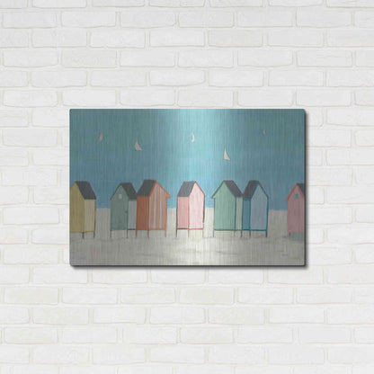 Luxe Metal Art 'Cabanas I Pastel' by Phyllis Adams, Metal Wall Art,36x24