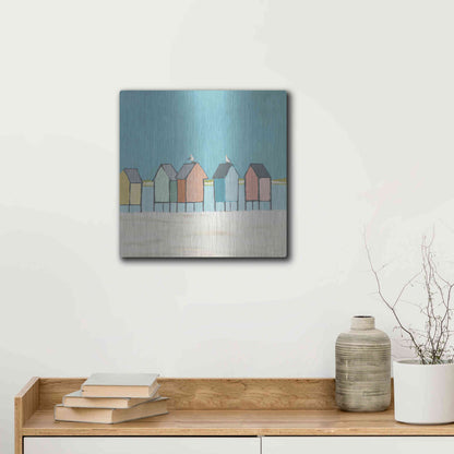 Luxe Metal Art 'Cabanas II Pastel' by Phyllis Adams, Metal Wall Art,12x12