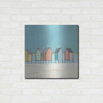 Luxe Metal Art 'Cabanas II Pastel' by Phyllis Adams, Metal Wall Art,24x24