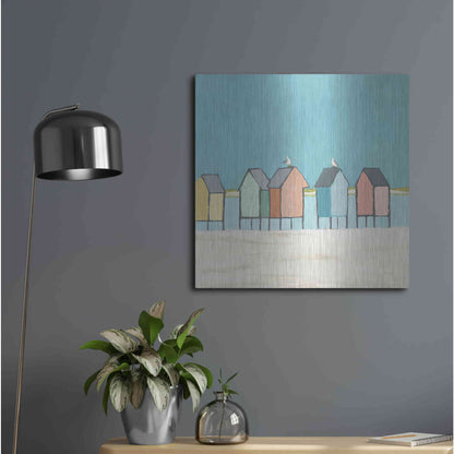 Luxe Metal Art 'Cabanas II Pastel' by Phyllis Adams, Metal Wall Art,24x24