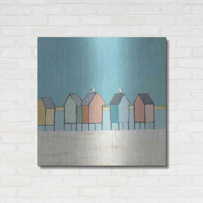 Luxe Metal Art 'Cabanas II Pastel' by Phyllis Adams, Metal Wall Art,36x36