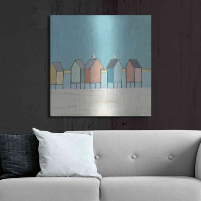 Luxe Metal Art 'Cabanas II Pastel' by Phyllis Adams, Metal Wall Art,36x36