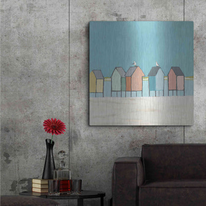 Luxe Metal Art 'Cabanas II Pastel' by Phyllis Adams, Metal Wall Art,36x36