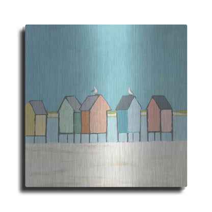 Luxe Metal Art 'Cabanas II Pastel' by Phyllis Adams, Metal Wall Art