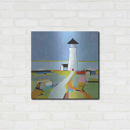 Luxe Metal Art 'To the Lighthouse' by Phyllis Adams, Metal Wall Art,24x24