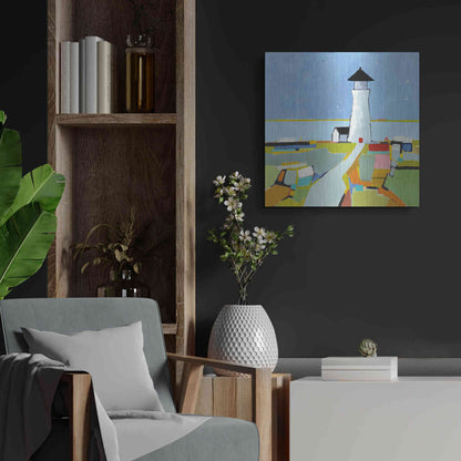 Luxe Metal Art 'To the Lighthouse' by Phyllis Adams, Metal Wall Art,24x24