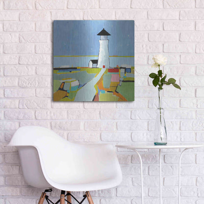 Luxe Metal Art 'To the Lighthouse' by Phyllis Adams, Metal Wall Art,24x24