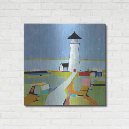 Luxe Metal Art 'To the Lighthouse' by Phyllis Adams, Metal Wall Art,36x36