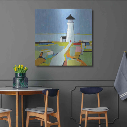 Luxe Metal Art 'To the Lighthouse' by Phyllis Adams, Metal Wall Art,36x36