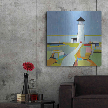 Luxe Metal Art 'To the Lighthouse' by Phyllis Adams, Metal Wall Art,36x36