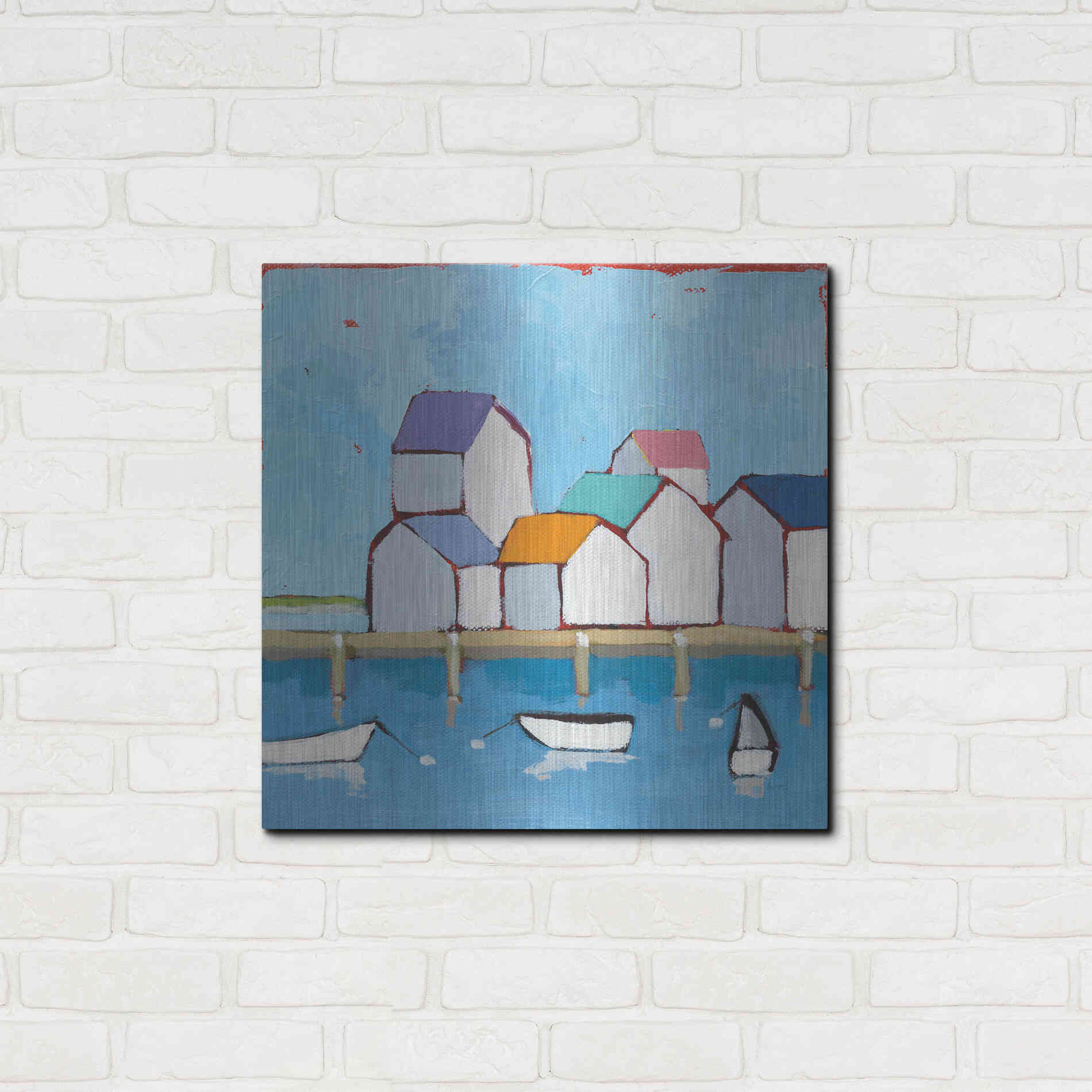 Luxe Metal Art 'The Wharf' by Phyllis Adams, Metal Wall Art,24x24