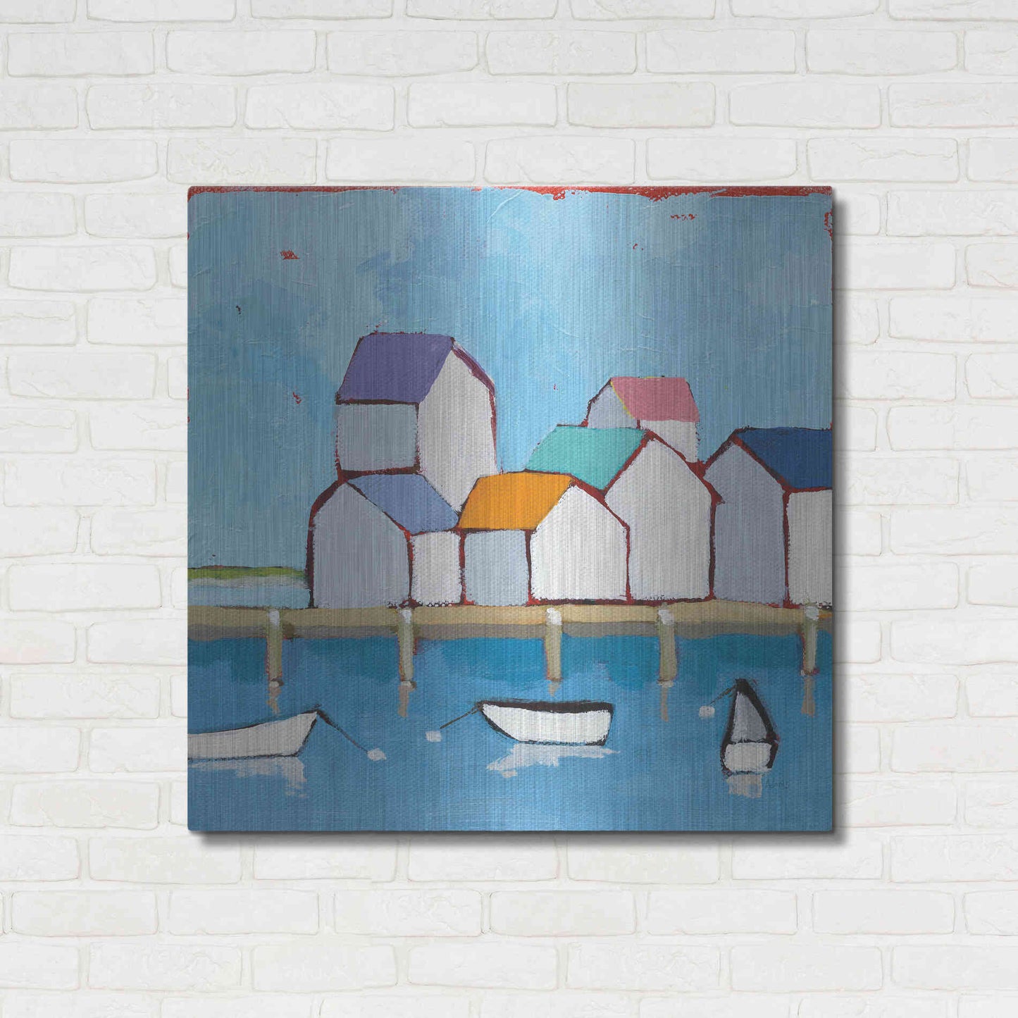 Luxe Metal Art 'The Wharf' by Phyllis Adams, Metal Wall Art,36x36