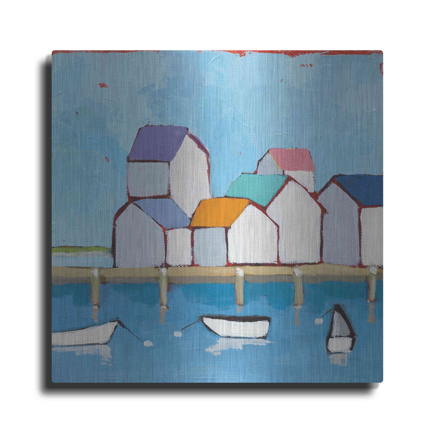 Luxe Metal Art 'The Wharf' by Phyllis Adams, Metal Wall Art