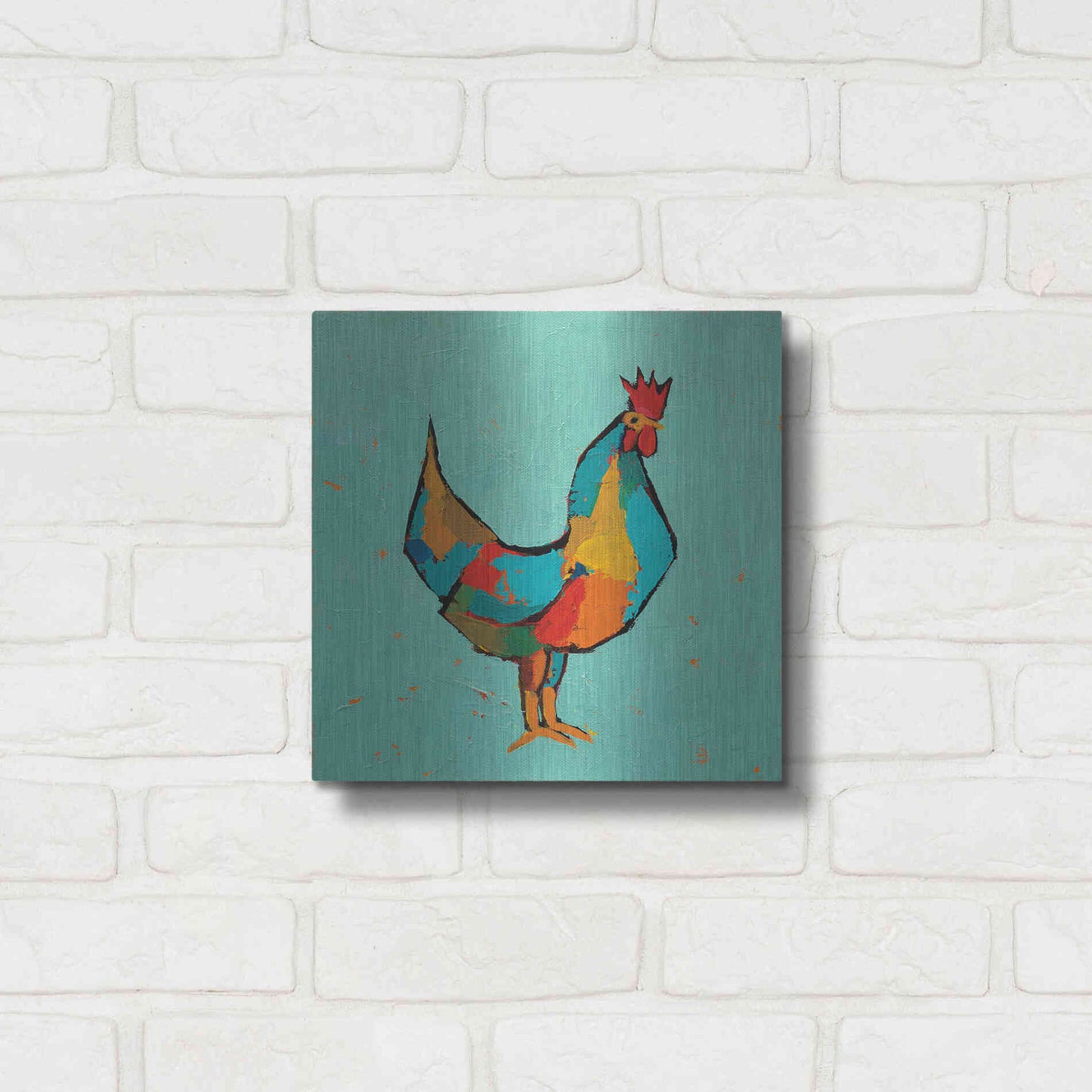 Luxe Metal Art 'The Strutter' by Phyllis Adams, Metal Wall Art,12x12