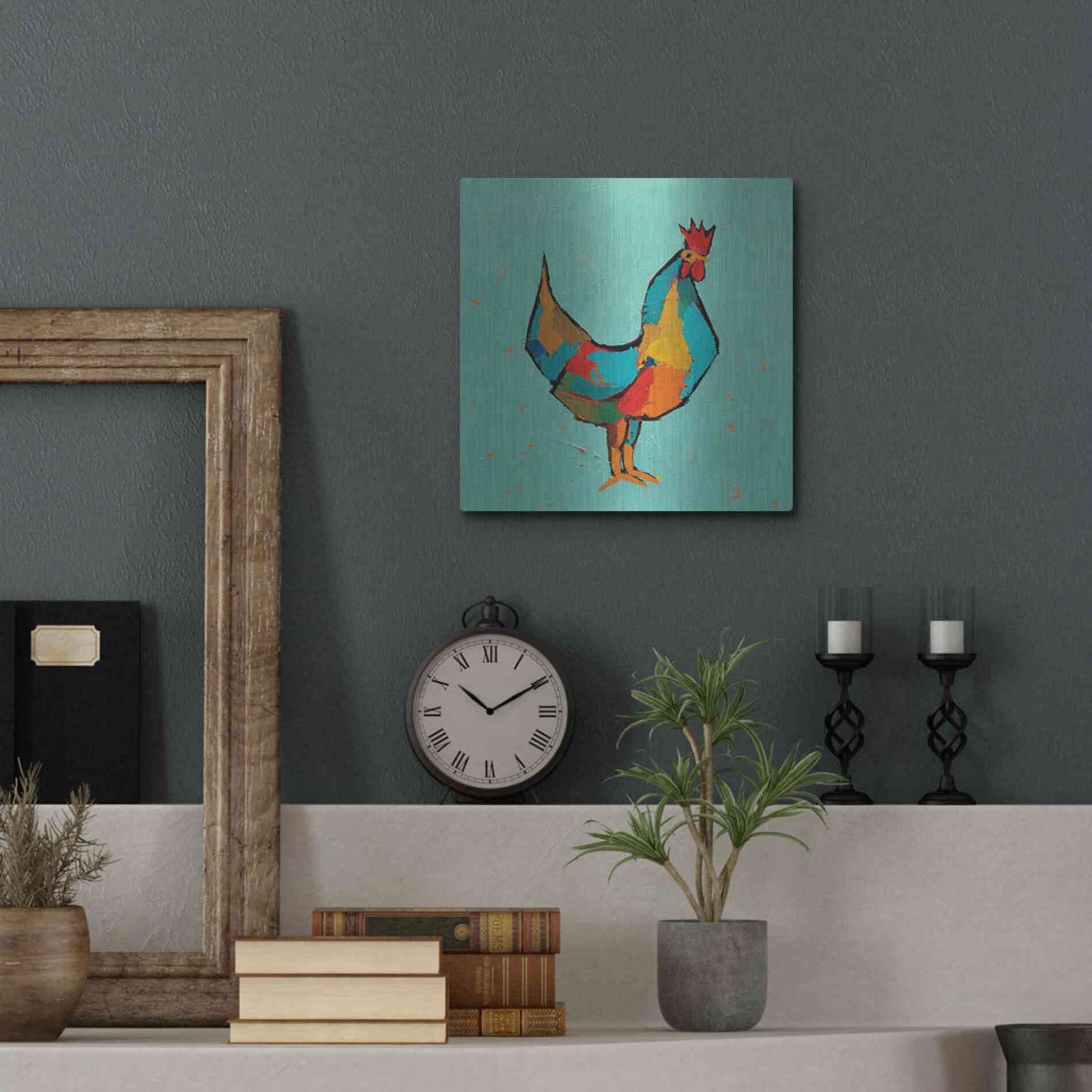 Luxe Metal Art 'The Strutter' by Phyllis Adams, Metal Wall Art,12x12