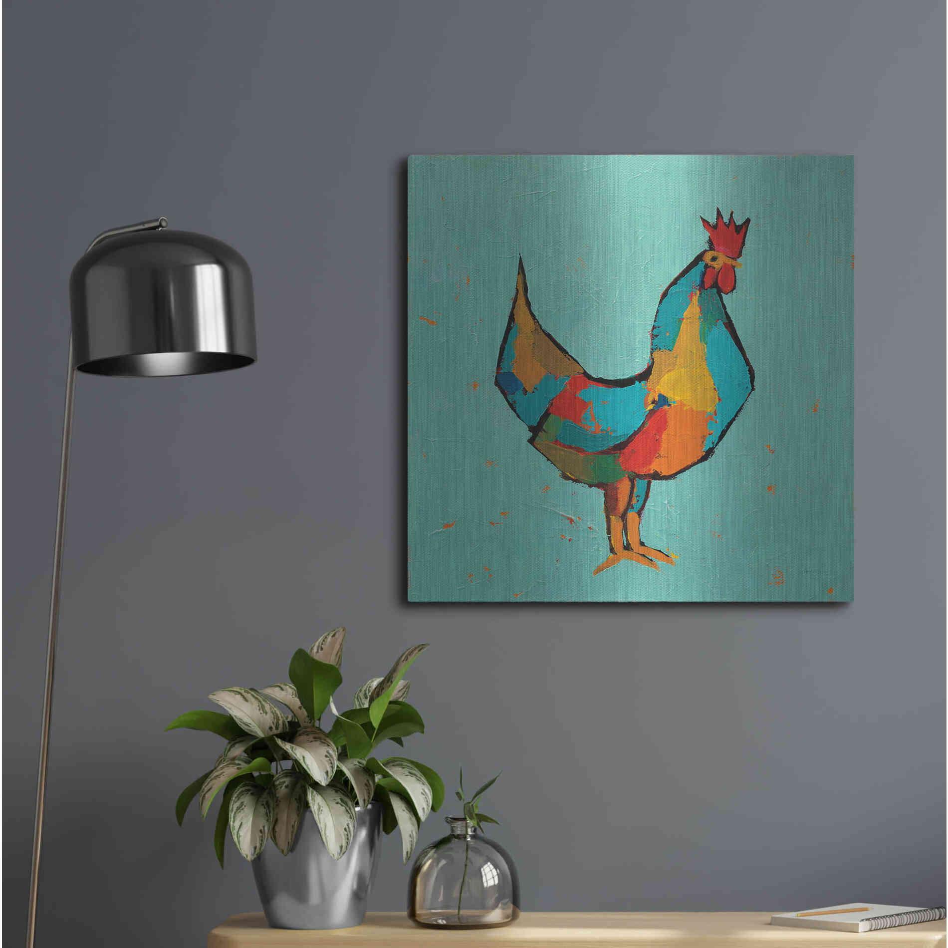 Luxe Metal Art 'The Strutter' by Phyllis Adams, Metal Wall Art,24x24