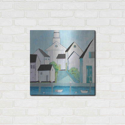 Luxe Metal Art 'Harbor Town III No Sign Light' by Phyllis Adams, Metal Wall Art,24x24