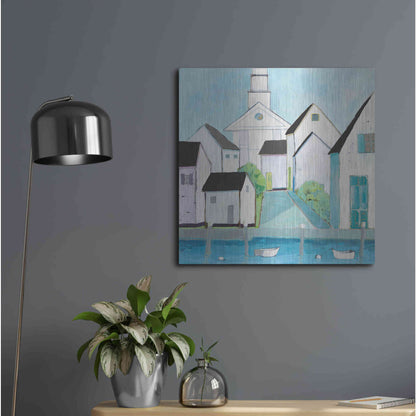 Luxe Metal Art 'Harbor Town III No Sign Light' by Phyllis Adams, Metal Wall Art,24x24