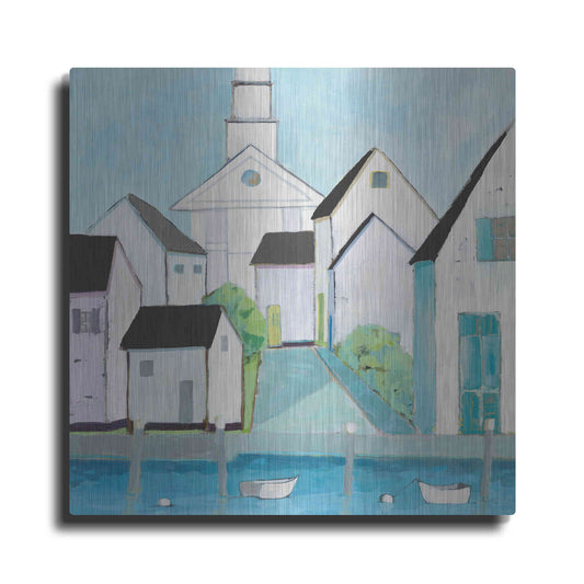 Luxe Metal Art 'Harbor Town III No Sign Light' by Phyllis Adams, Metal Wall Art
