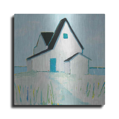 Luxe Metal Art 'Cottage' by the Sea Neutral' by Phyllis Adams, Metal Wall Art