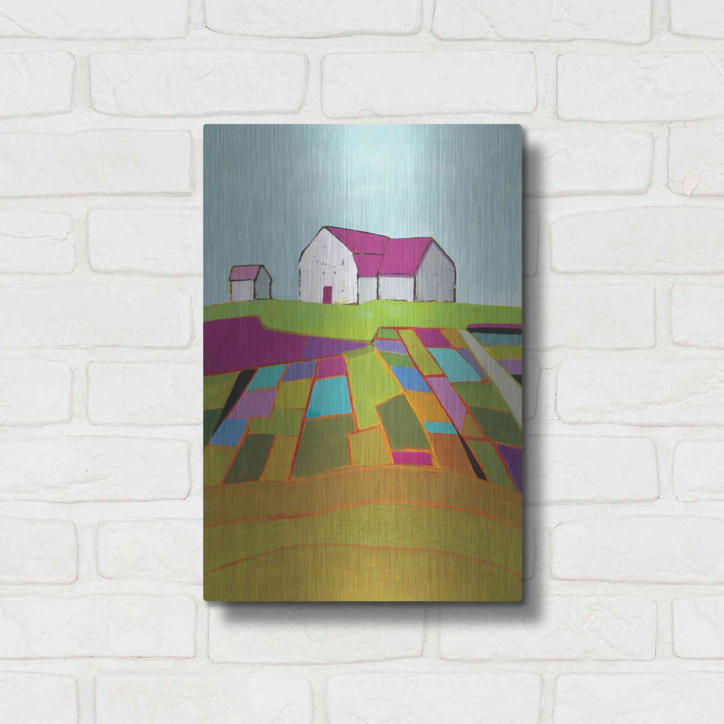 Luxe Metal Art 'Field of Dreams' by Phyllis Adams, Metal Wall Art,12x16