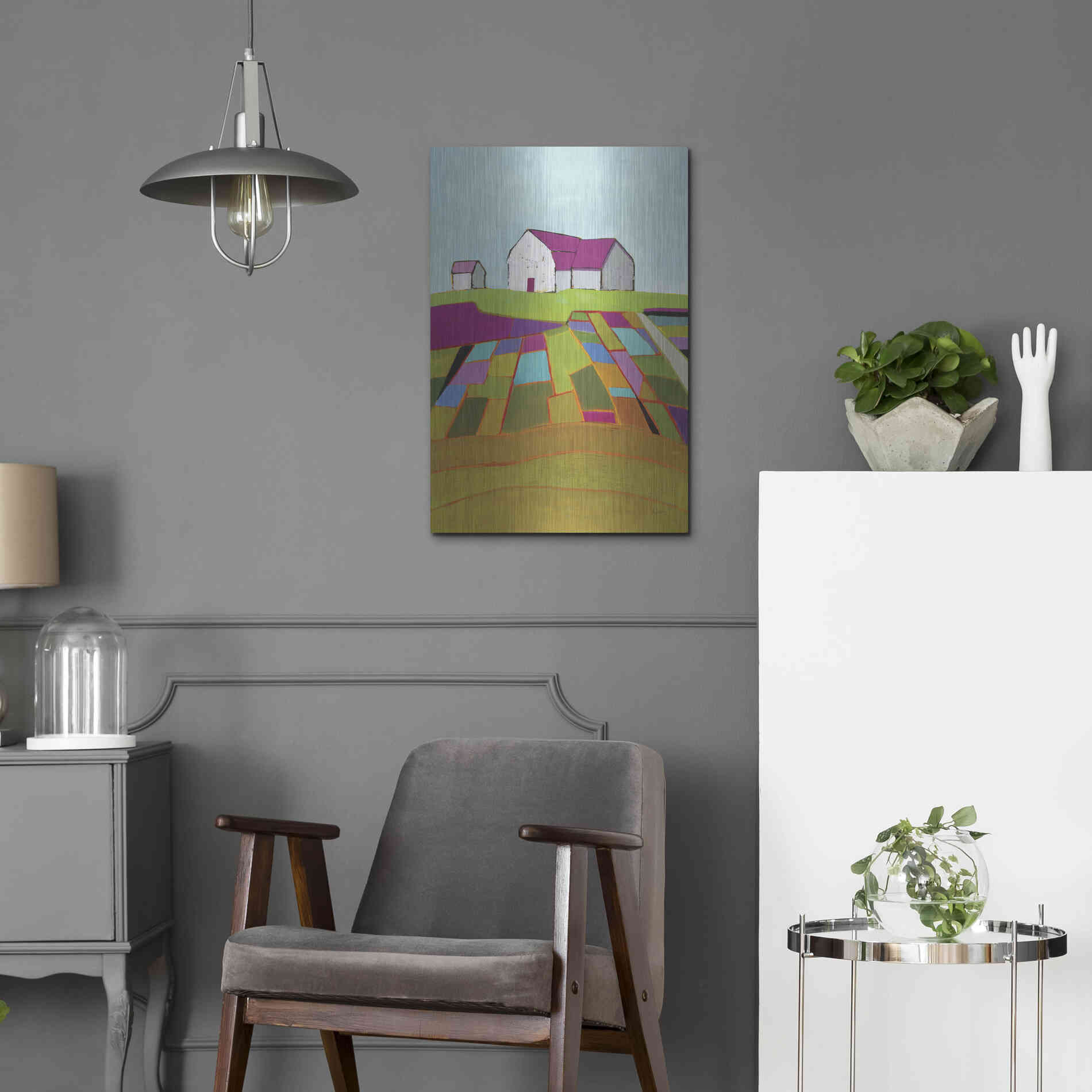 Luxe Metal Art 'Field of Dreams' by Phyllis Adams, Metal Wall Art,16x24