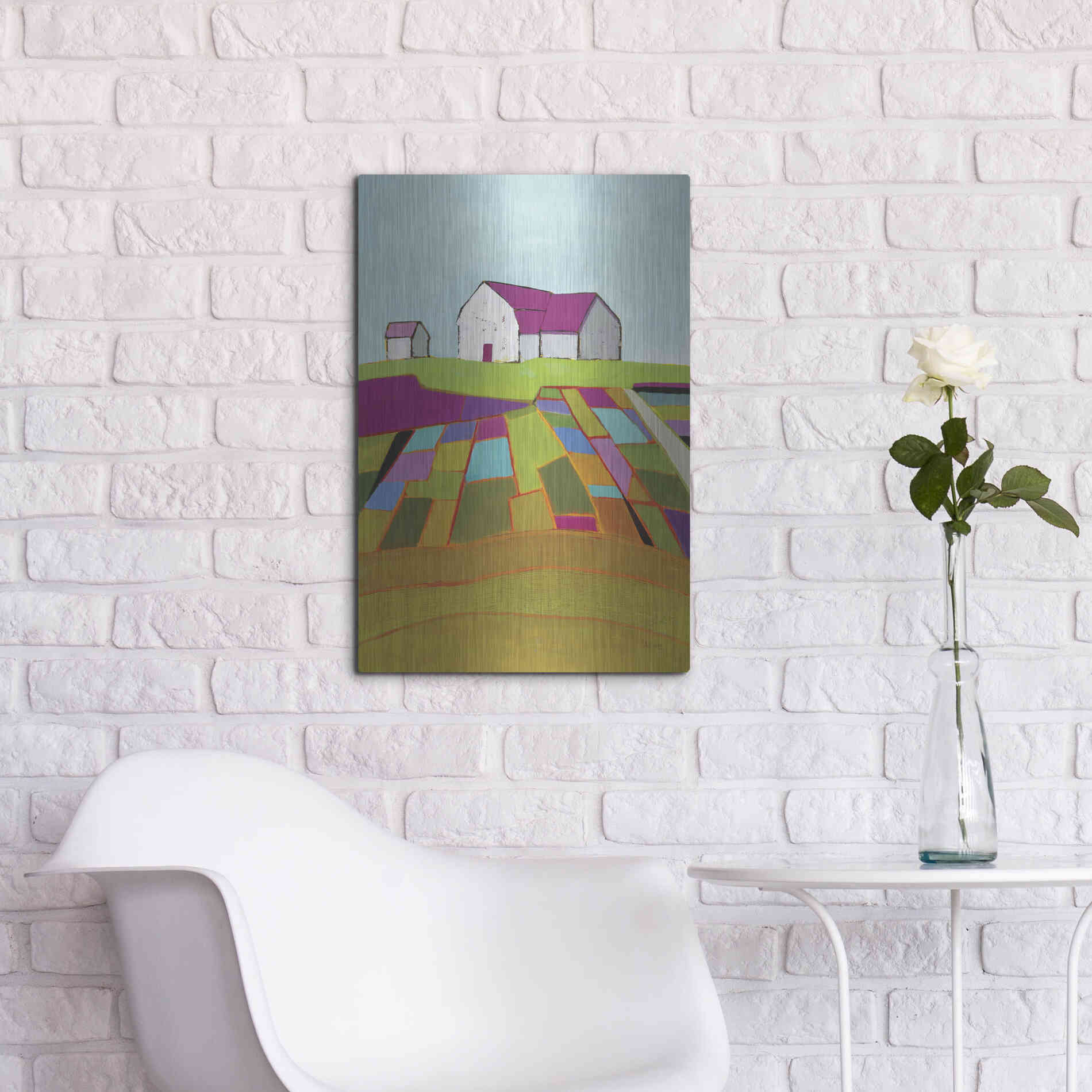 Luxe Metal Art 'Field of Dreams' by Phyllis Adams, Metal Wall Art,16x24