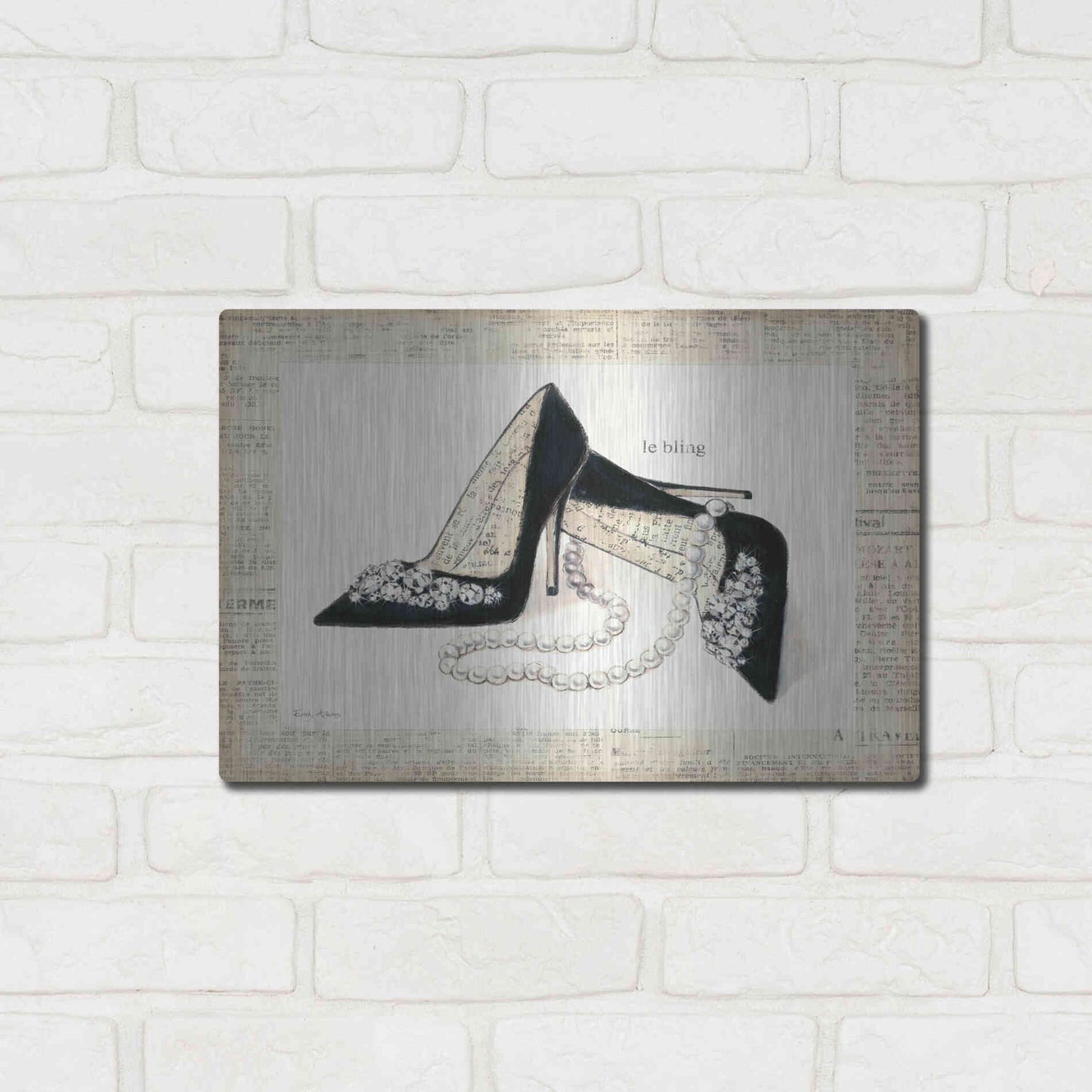 Luxe Metal Art 'From Emilys Closet IV' by Emily Adams, Metal Wall Art,16x12