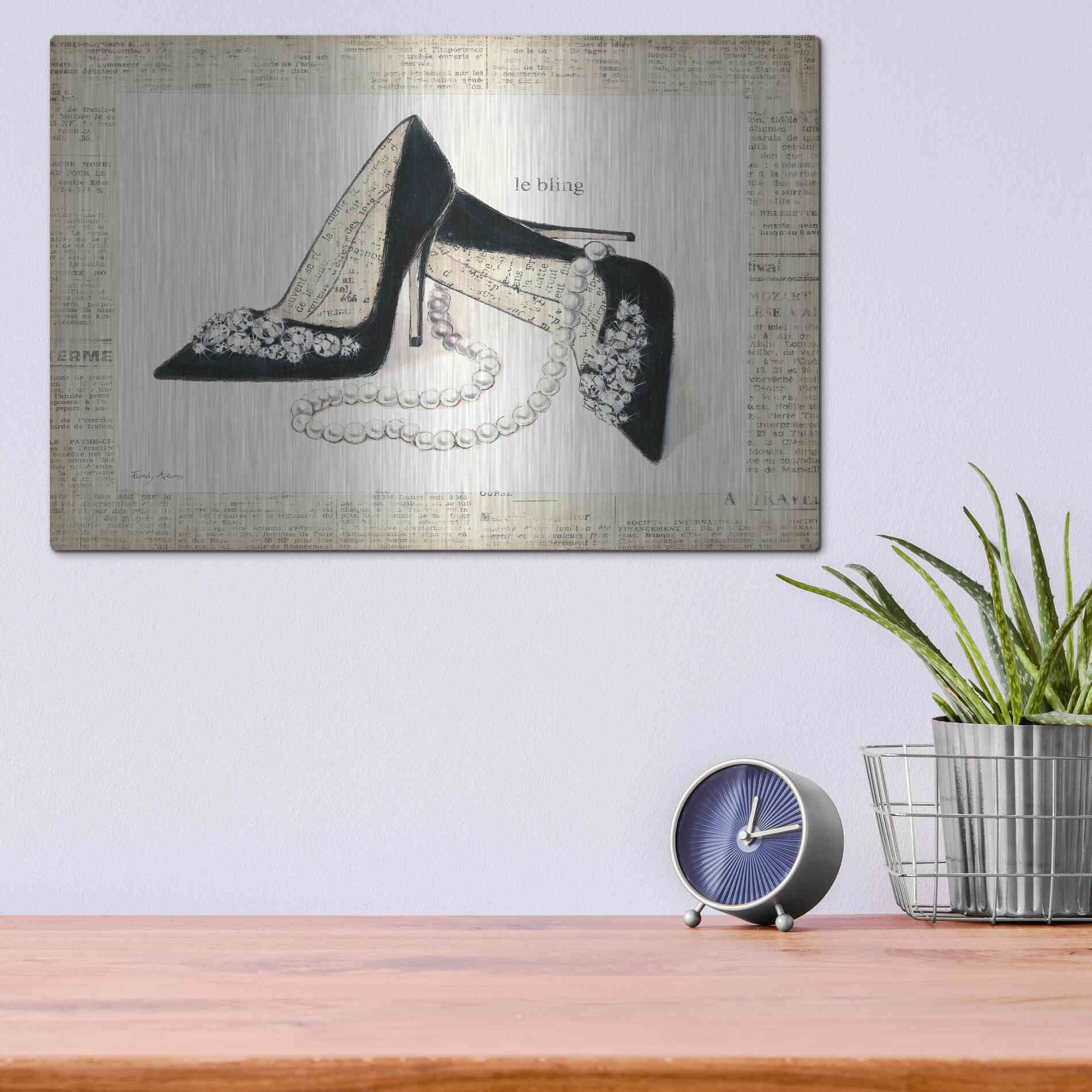 Luxe Metal Art 'From Emilys Closet IV' by Emily Adams, Metal Wall Art,16x12